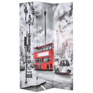 Fekete/fehér paraván 120 x 180 cm londoni busz