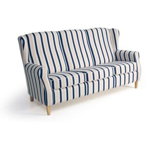 Lorris háromszemélyes kék-fehér csíkos kanapé - Max Winzer