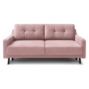 Torp világos rózsaszín háromszemélyes kinyitható bársony kanapé - Bobochic Paris