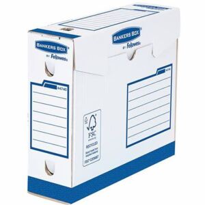 Archiválódoboz, extra erős, A4+, 80 mm, FELLOWES Bankers Box Basic, kék- fehér (IFW44740)