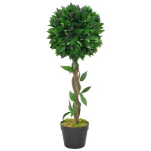 Zöld, cserepes műbabérfa 70 cm