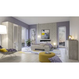 MEBLINE Hálószobabútor VERA 2 fehér / beton colorado