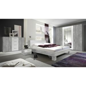 MEBLINE Hálószobabútor VERA 1 fehér / beton colorado