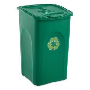 BEGREEN műanyag szemetesek szelektált hulladékgyűjtésre, 50 literes térfogat, zöld