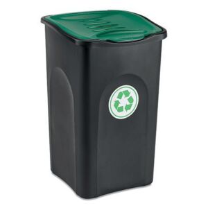 HOME ECOGREEN műanyag szemetesek szelektált hulladékgyűjtésre, 50 literes térfogat, zöld