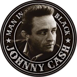 Johnny Cash - Man in Black Round fémplakát, (30 x 30 cm)