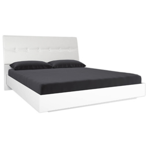 Francia ÁGY MARON + ágyrács + fejtámla, 160x200, magasfényű fehér