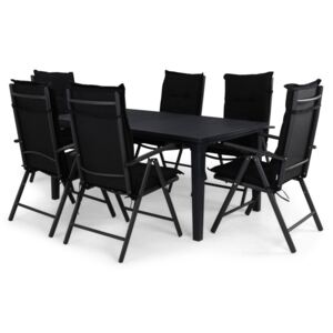 Asztal és szék garnitúra VG4071 Grafit + fekete
