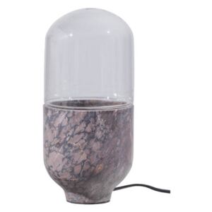 WOOOD - Asel Asztali lámpa, üveg, márvány hatású szürke/barna