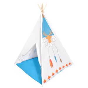 EcoToys Gyermek indiai sátor Teepee - fehér -kék, 8177