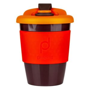 Kofein narancssárga-barna utazó kávésbögre, 340 ml - Drink Pod
