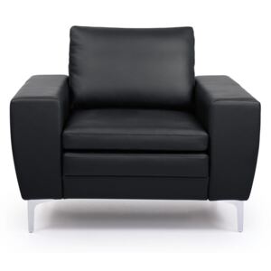 Twigo fekete bőr fotel - Scandic