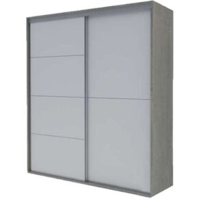 Todi Cube Gardróbszekrény 180cm - szürke-fehér fényes