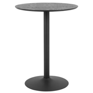Bárasztal, Furnér és Fém, Ibiza Fekete, Ø80xM105 cm