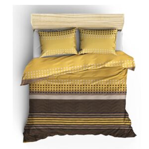Miranda Yellow steppelt könnyű ágytakaró párnahuzattal, 200 x 220 cm