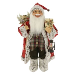 Dekoráció Santa Claus hagyományos díszítéssel 60cm