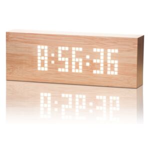 Message Click Clock világosbarna ébresztőóra fehér LED kijelzővel - Gingko