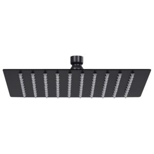 VidaXL fekete négyszögletes rozsdamentes acél esőztető zuhanyfej 20x20 cm