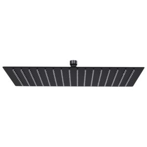VidaXL fekete négyszögletes rozsdamentes acél esőztető zuhanyfej 40x30 cm