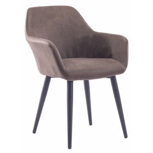 Design fotel, szürkésbarna Taupe/fekete, LACEY