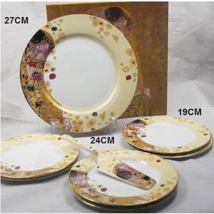 Klimt süteményes tányér készlet lapáttal - 5 személyes