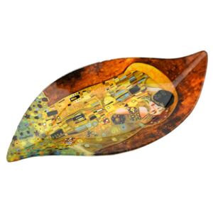 Klimt üveg kínálótál - íves 25,2x12 cm - The Kiss
