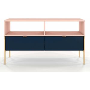 STEP TV asztal, 120x65x37, kék/rozsaszín