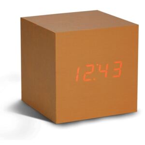 Cube Click Clock sárgaréz színű ébresztőóra piros LED kijelzővel - Gingko