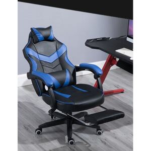 RACING PRO X Gamer szék lábtartóval, kék-fekete Ingyenes szállítással