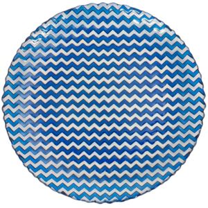 Üveg tányér, hullám mintával, 28 cm, sötétkék - CHEVRON