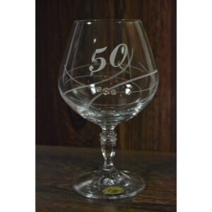 Évfordulós pohár 50. születésnapra BRANDY swarovski kövekkel