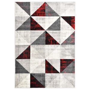 Fekete-piros PP szőnyeg 80 x 150 cm