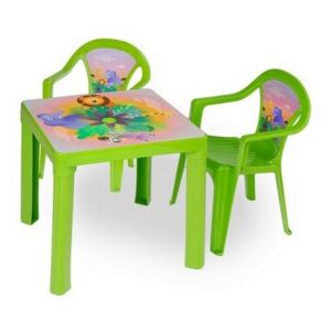 Inlea4Fun szett - kisasztal 2 székkel - Zöld