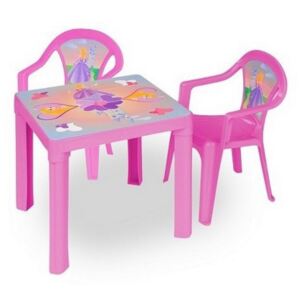 Inlea4Fun szett - kisasztal 2 székkel - Rózsaszín