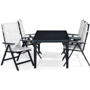 Asztal és szék garnitúra VG5287 Fekete + fehér