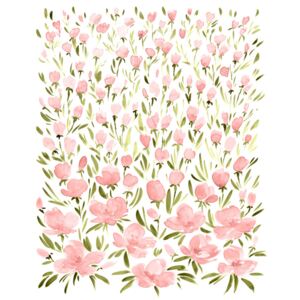 Ábra Field of pink watercolor flowers, Blursbyai