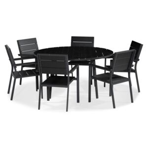 Asztal és szék garnitúra VG5921 Fekete + szürke