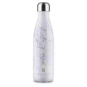 The Bottle 500ml - Blue Marble, Márvány mintás Fehér Szürke színű rozsdamentes acél hőtartó design kulacs