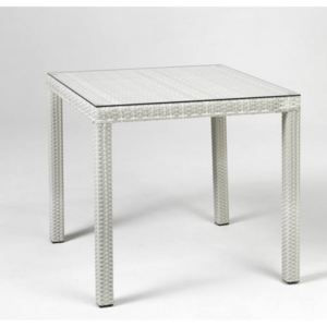 Sylt kerti műrattan asztal 80x80 cm mosott fehér