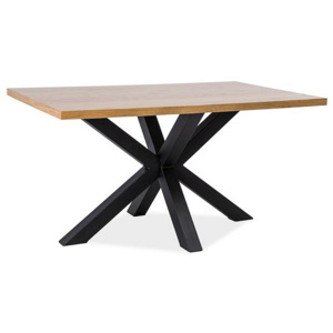 Étkező Asztal CRIS, 75x90x180, tölgy/fekete