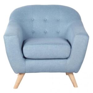 Fotel poliészter rubberwood 81x80x80 kék