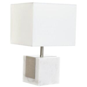 Lámpa asztali márvány poliészter 26x26x43 fehér