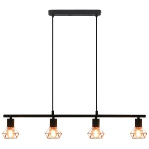Fekete-rézszínű mennyezeti lámpa 80 cm E14
