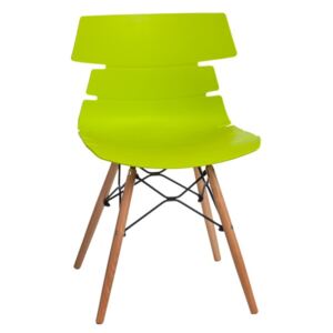 Techno DSW PP szék zöld - fa lábakkal