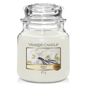 Yankee Candle Vanilla gyertya közepes fehér