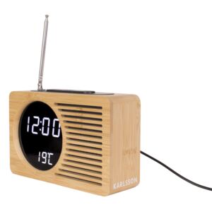 Retro Radio ébresztőóra bambusz