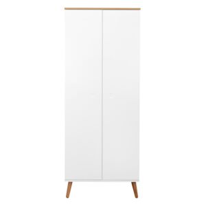 Dot fehér ruhásszekrény tölgyfa dekorral, magasság 201 cm - Tenzo