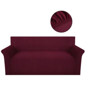 Rugalmas bordázott poliészter szövet kanapé huzat burgundi szín
