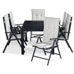 Asztal és szék garnitúra VG5288 Fekete + fehér