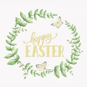 Happy Easter 2 részes zöld-fehér tányéralátét, 33 x 45 cm - Apolena